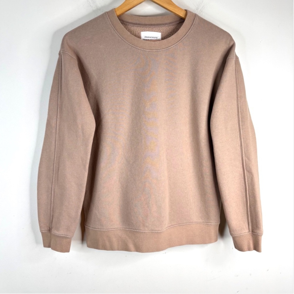 Parachute Crewneck Sweatshirt S 100% Organic Cotton Beige Quiet Luxury USA READ - Picture 12 of 12